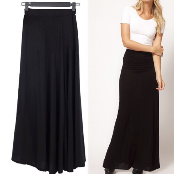 long black jersey skirts